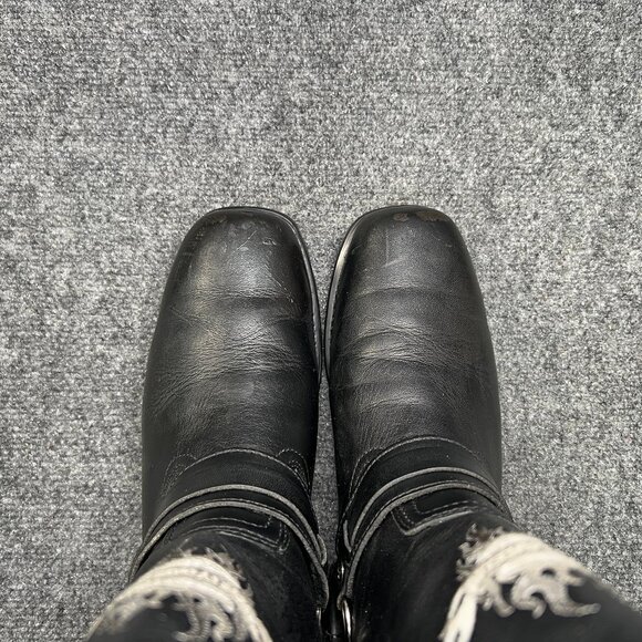 Harley Davidson Harness‎ Boots Men's Size 8 Black Leather Motorcycle Riding Pull - Picture 12 of 16